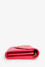 Saint Laurent Hot Pink Grained Leather Cassandre Wallet on Chain