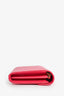 Saint Laurent Hot Pink Grained Leather Cassandre Wallet on Chain