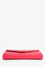 Saint Laurent Hot Pink Grained Leather Cassandre Wallet on Chain