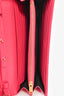 Saint Laurent Hot Pink Grained Leather Cassandre Wallet on Chain