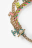 Pre-Loved Chanel™ 2024 Gold Toned Pink Enamel CC Hoops 2017 Gold Toned Multi-Coloured Logo Multi-Strand Necklace