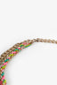 Pre-Loved Chanel™ 2024 Gold Toned Pink Enamel CC Hoops 2017 Gold Toned Multi-Coloured Logo Multi-Strand Necklace