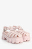 Prada Pink Rubber Logo 'Monolith' Platform Sandals Size 38