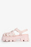 Prada Pink Rubber Logo 'Monolith' Platform Sandals Size 38