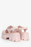 Prada Pink Rubber Logo 'Monolith' Platform Sandals Size 38