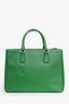Prada Green Saffiano Leather Double Zip Galleria Tote with Strap