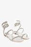 Renee Caovilla Silver Snake Chain Flat Sandals Size 7.5