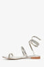 Renee Caovilla Silver Snake Chain Flat Sandals Size 7.5