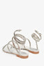 Renee Caovilla Silver Snake Chain Flat Sandals Size 7.5