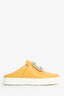 Roger Vivier Yellow Leather Crystal Buckle 'Viv' Slip On Sneakers Size 37