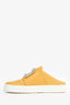 Roger Vivier Yellow Leather Crystal Buckle 'Viv' Slip On Sneakers Size 37
