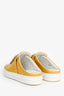 Roger Vivier Yellow Leather Crystal Buckle 'Viv' Slip On Sneakers Size 37