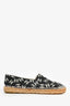Pre-Loved Chanel™ Black Leather White Printed CC Pattern Espadrilles Size 38