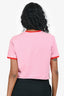 Gucci x Adidas Pink/Blue Logo Crop Top Size M