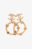 Pre-Loved Chanel™ 2018 Gold Toned Pearl/Resin Circle CC Earrings