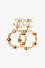 Pre-Loved Chanel™ 2018 Gold Toned Pearl/Resin Circle CC Earrings