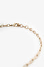 Pre-Loved Chanel™ 2017 Gold Toned Crystal Embellished Logo Star Choker Necklace