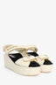 Pre-Loved Chanel™ White Lambskin Dad Wedge Sandals Size 37