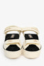 Pre-Loved Chanel™ White Lambskin Dad Wedge Sandals Size 37