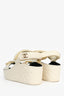 Pre-Loved Chanel™ White Lambskin Dad Wedge Sandals Size 37
