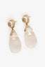 Pre-Loved Chanel™ Silver Toned Faux Pearl Crystal CC Lucite Drop Studs