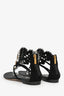 Renee Caovilla Black Crystal Embellished Flat Sandals Size 37.5