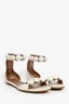 Alaïa White Leather 'La Bombe' Flat Sandals Size 37