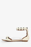 Alaïa White Leather 'La Bombe' Flat Sandals Size 37