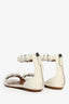 Alaïa White Leather 'La Bombe' Flat Sandals Size 37