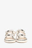 Pre-Loved Chanel™ 22C Black/White Textured Calfskin Strapped Dad Sandals Size 37