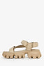 Prada Beige Leather Cloudburst Sandals Size 37.5 (As Is)