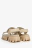 Prada Beige Leather Cloudburst Sandals Size 37.5 (As Is)
