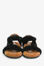 Fendi Vintage Black/Brown Fur Sandals Size 36
