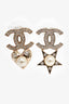Pre-Loved Chanel™ 2019 Silver Toned CC Star Pearl Studs Earrings
