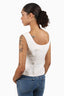 Louis Vuitton White Cotton Embroidered Bow Top Size 38