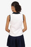 Burberry Golf White Sleeveless Polo With Nova Check Trim Size S