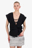 Alexander Wang Black Mesh Two-piece Short Sleeve Top Size 2