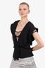 Alexander Wang Black Mesh Two-piece Short Sleeve Top Size 2