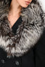 Holt Renfrew Grey Angora/Cashmere Fox Fur Collar Coat Size 4