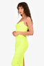 Alex Perry Neon Yellow Strapless Ruched Bodycon Maxi Dress Size 8 UK