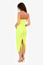 Alex Perry Neon Yellow Strapless Ruched Bodycon Maxi Dress Size 8 UK