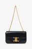 Celine Black Leather Claude Triomphe Chain Shoulder Bag
