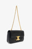 Celine Black Leather Claude Triomphe Chain Shoulder Bag