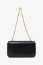 Celine Black Leather Claude Triomphe Chain Shoulder Bag