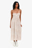 Faithful The Brand White/Pink Floral Button Up Midi Dress Size S