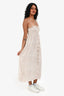 Faithful The Brand White/Pink Floral Button Up Midi Dress Size S