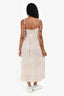 Faithful The Brand White/Pink Floral Button Up Midi Dress Size S