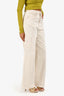 Frame White Cargo Wide Leg Jeans Size 26