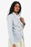Balmain Grey Wool Double Breasted Blazer Size 36