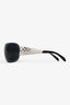 Prada Vintage Black/ Silver Crystal Wrap Around Sunglasses